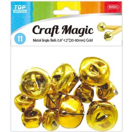 12 Bulk Metal Jingle Bell 12/240s 11ct 20mM-30mm Assorted Size Gold