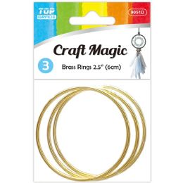 12 Bulk Brass Rings 2.5"3pc
