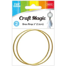 12 Bulk Brass Rings 3"/2pc
