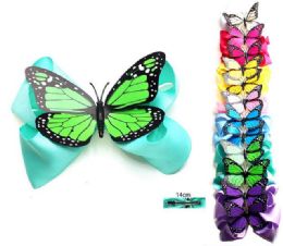 96 Bulk Colorful Butterfly Bow Tie Hair Clip