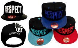 24 Bulk Snapback Flat Bill RESPECT Hat
