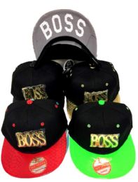 12 Bulk Wholesale Boss Flat Bill Snapback Baseball Cap
