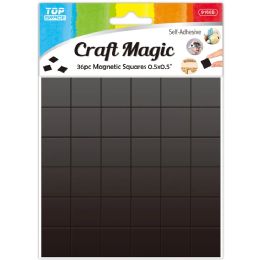 144 Bulk 36-Piece 12mm magnet square peel-n-stick