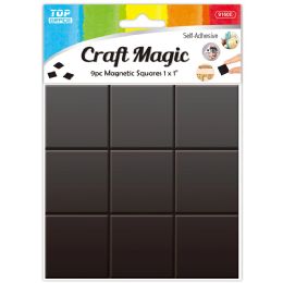 144 Bulk 9-Piece 25mm magnet squares peel-n-stick