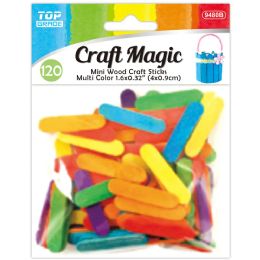 48 Bulk Colored Wooden Stick 40x9mm 120-Piece