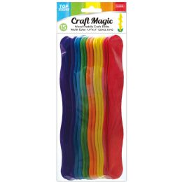 48 Bulk Colored Wooden Stick 20x2.7cm 15-Piece