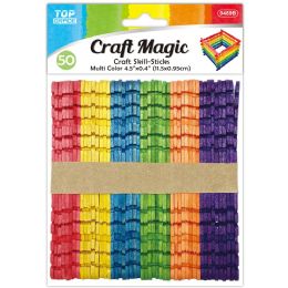 48 Bulk Craft Stick 11x5.1cm 50-Piece Colored