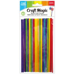 48 Bulk Dowels 15x0.4cm 40-Piece Colored