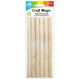 48 Bulk Dowels 15x0.95cm 6-Piece Natural
