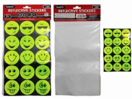 96 Bulk 15pc Reflective Smiley Stickers Adhesive 2 Inches