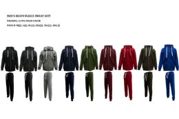 12 Bulk Men's Fashion Heavy Fleece Set Red