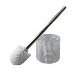 12 Bulk Clear Crystal Toilet Bowl Brush And Holder