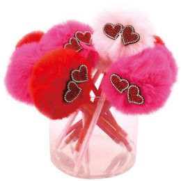 48 Bulk Valentines Day Ball Pen With Heart