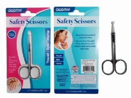 144 Bulk Safety Scissors Round Tip Silver Stainless Steel