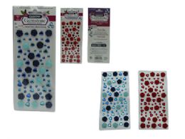 288 Bulk 77 Piece Gemstone Sticker Rose Blue Red