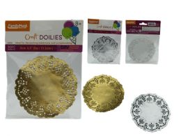 96 Bulk 30 Piece Doilies Silver Gold Bond Paper 4.5 Inches Dia