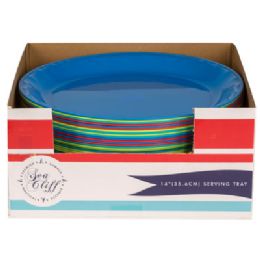 48 Bulk Serving Platter 14in Round 4asst Summer Colors In 48pc Pdq Upc Label