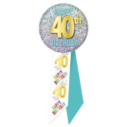 6 Bulk 40th Birthday Rosette