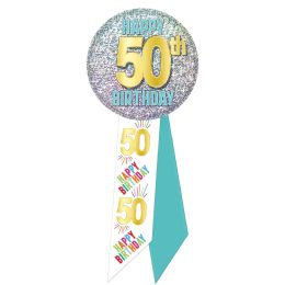6 Bulk 50th Birthday Rosette