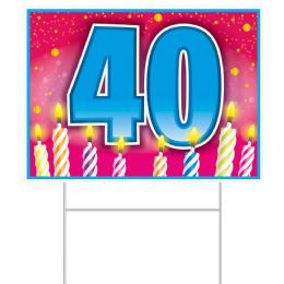 60 Bulk Plastic  40  Birthday Yard Sign