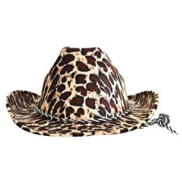 6 Bulk Leopard Print Cowboy Hat
