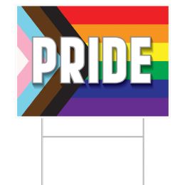 60 Bulk Plastic Pride Flag Yard Sign
