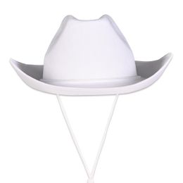 6 Bulk White Felt Cowboy Hat