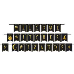 12 Bulk Foil Welcome Witches & Wizards Streamer