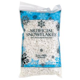 36 Bulk Snow Artificial Flakes 2oz Bag Blue Prtd pb