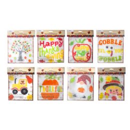 96 Bulk Gel Clings Harvest 8ast W/prtd Film Backer Harvest Pbh