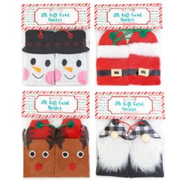 36 Bulk Gift Card Holder Felt 2pk Nvtly Xmas 4ast 3x5in Mdsgstrip