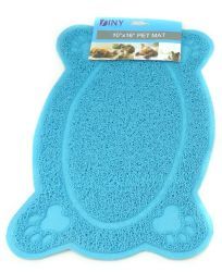 24 Bulk Easy Clean Paw Print Pet Mat Blue