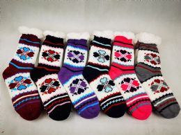 144 Bulk Snowflake Design Heavy Winter Socks