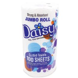 24 Bulk Daisy Paper Towel 100 Ct 2 Ply Jumbo Roll