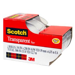144 Bulk 3 M Scotch Transparant Tape 3 / 4 X 250 In 2 Rolls Floor Display