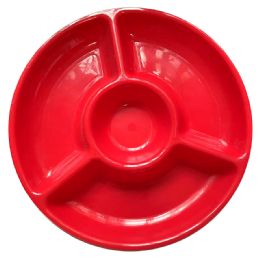 48 Bulk Party Solution Plastic Tray 12.25 In With Compartments Assorted Solid Colors