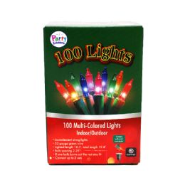 24 Bulk Party Solutions Christmas Light 20 Ft 100 Ct Assorted Colors