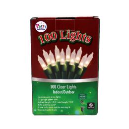 24 Bulk Party Solutions Christmas Light 20 Ft 100 Ct Clear