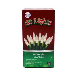 24 Bulk Party Solutions Christmas Light 10 Ft 50 Ct Green
