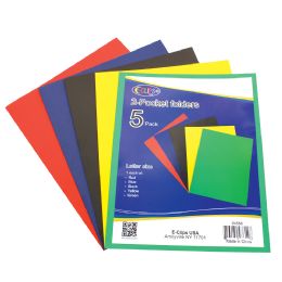 48 Bulk Folder 5 Pk 2 Pockets Asst Colors Display