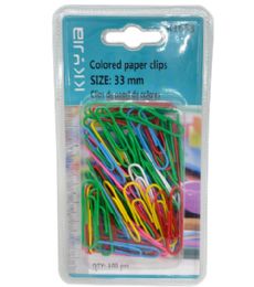 288 Bulk 100 Pc Paper Clips 33mm Assorted Color