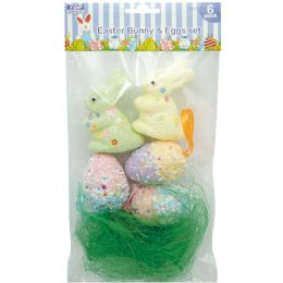 48 Bulk Foam Bunny & Egg Set