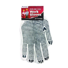 144 Bulk Rubber Grip Cotton Work Gloves