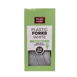 24 Bulk 24pk Plastic Forks, White