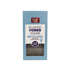 24 Bulk 24pk Plastic Forks, Clear