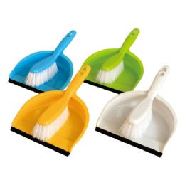 48 Bulk Dustpan W/brush Set (w/rubber Edge)