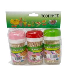 144 Bulk 3pk 150pc Toothpick In Plast Containers