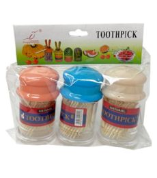 144 Bulk 3pk 150pc Toothpick In Plast Containers