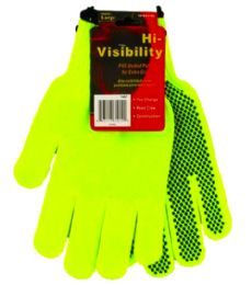 24 Bulk High Visibility Work Glove Green