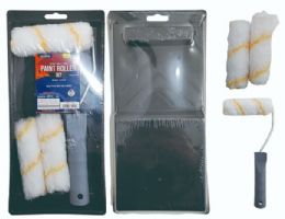 24 Bulk 4-Piece Paint Roller Set. Tray